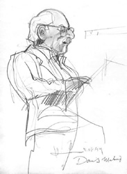 Heather Spears - Artist Sketch of David Malouf