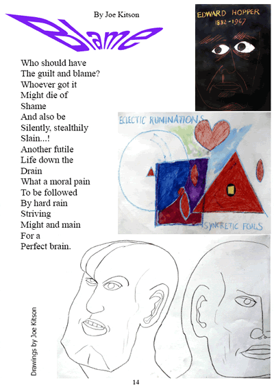 Joseph Kitson - Blame (image of poem), Drawings
