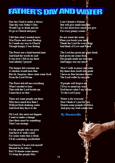 Beenierella - Father's Day and Water (image of poem)