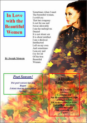 Three poems by Joseph Monson with image of model in background