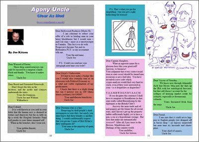 Agony Uncle letters and drawings by Joe Kitson