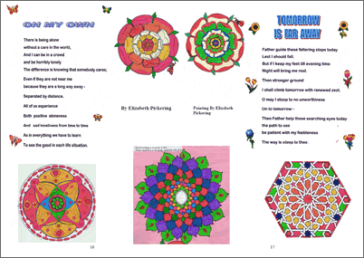 Picture of two poems and drawings by Elizabeth Pickering