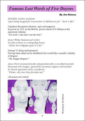 Poem and drawing by Joe Kitson