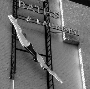 Photograph of swimming baths sign