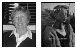 author photo and book cover