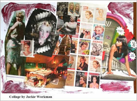 Collage of women in advertising from different time periods.