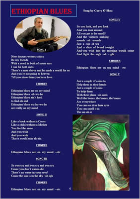 Page shows photo of Curry O'Shea playing guitar and an abstract painting.