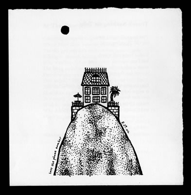 art showing house on a hill