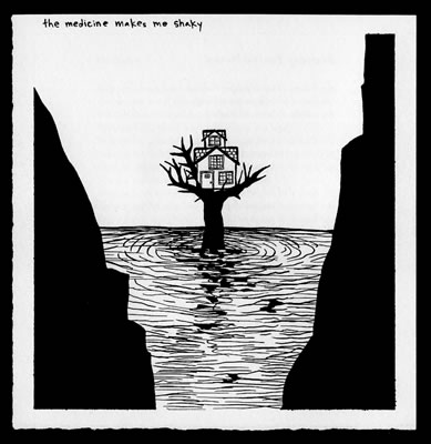 art showing house in a tree at sea