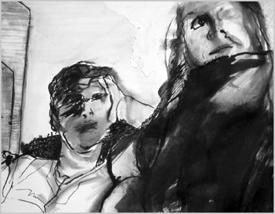 artwork showing two people