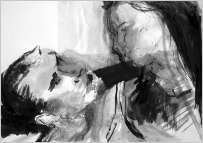 artwork showing two people