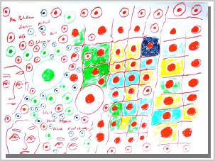 drawing showing faces by Reza Parto Azam