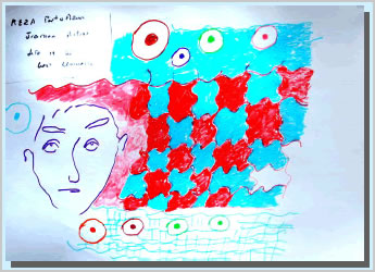 drawing showing a face by Reza Parto Azam