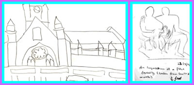 sketches by Joseph Monson, one reads An Impression of a Fine Family