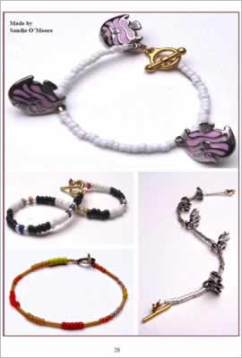 photos of jewellery showing beads and jewelled fish