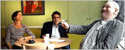 photo of Jen Burnham, Reza Parton Azam and Joseph Kitson