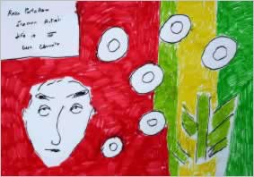 drawing showing faces by Reza Parto Azam
