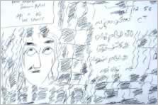 drawing showing faces by Reza Parto Azam