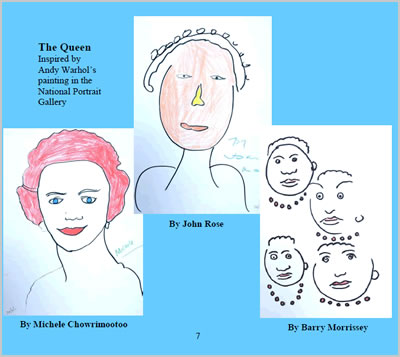 line drawings of Queen Elizabeth II