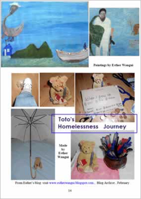 Pictures and photos made by Esther Wangui, involving a bear in many