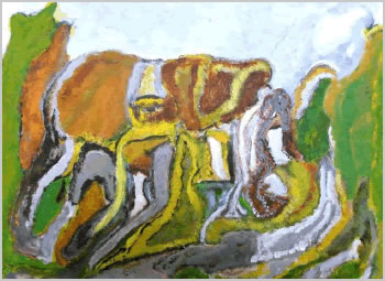 A House in the Woods, a painting by Peter Behan.