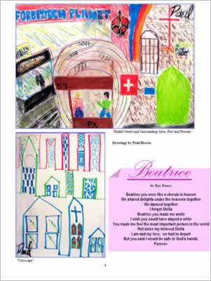 Shows page od drawings of streets in London.