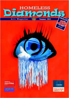 Front cover shows painting of eye with statue inside it.