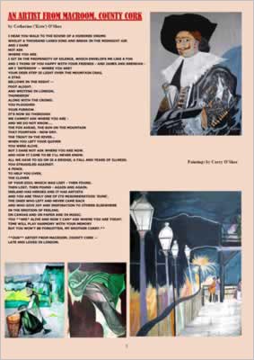 Shows Curry's paintings around the poem.