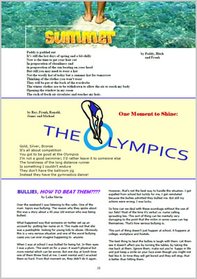 Shows layout of page 10 with three poems, one over the other.