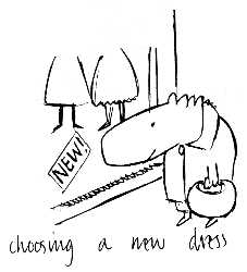Ted Schofield - choosing a new dress