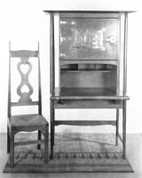 Desk, chair and carpet (about 1896) - C. F. A. Voysey