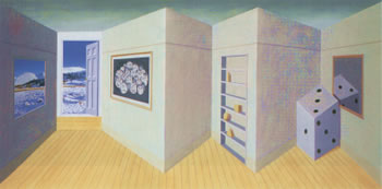 Patrick Hughes - In Memory of Marcel Marien, 2000