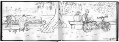 Leo Duff - Cambodian Sketchbook, April 2001