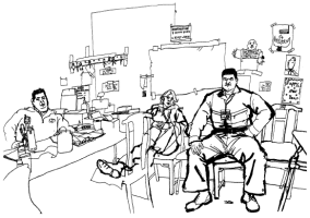 Lucinda Rogers - In the morgue: Port Authority policeman Rudi Hernandez with Emergency Medical Service workers